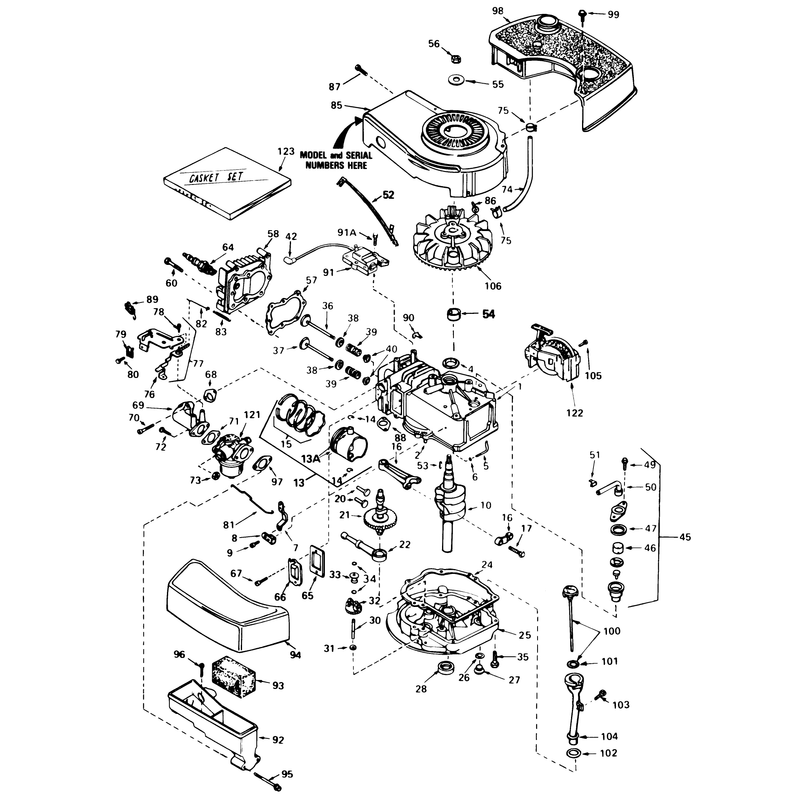 Engine Tecumseh Model No Tnt 100-10086e