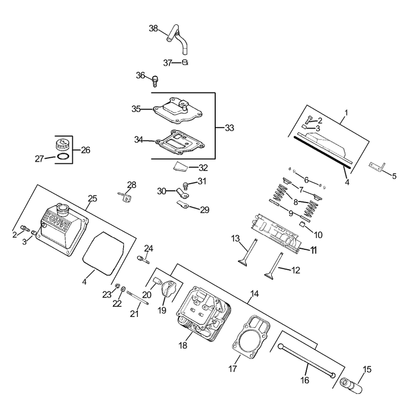 Group 4 HeadValveBreather Assembly Kohler CH740-0007
