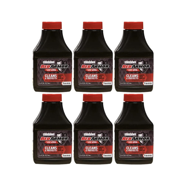 Shindaiwa 83001 Red Armor 2-Stroke Engine Oil 2.6 oz Bottle 50:1 Mix - 6 PACK