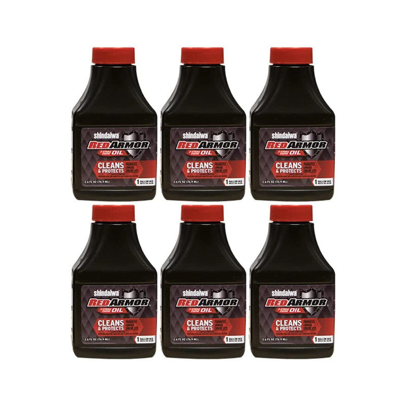 Shindaiwa 83001 Red Armor 2-Stroke Engine Oil 2.6 oz Bottle 50:1 Mix - 6 PACK