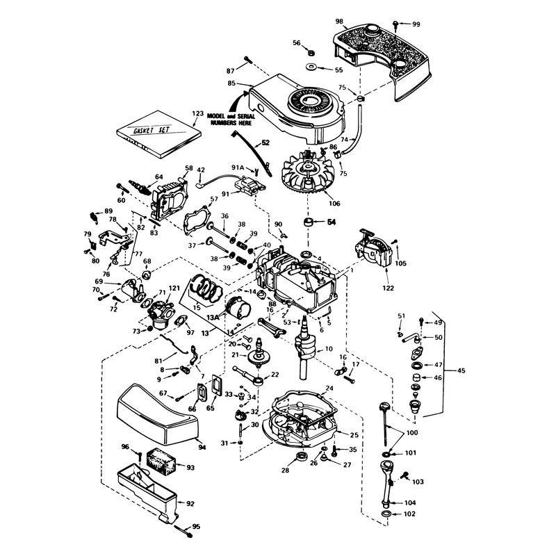 Engine Tecumseh Model No Tnt 100-10077e
