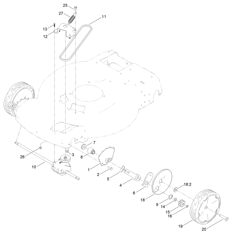 Front Wheel and Height of Cut Assembly