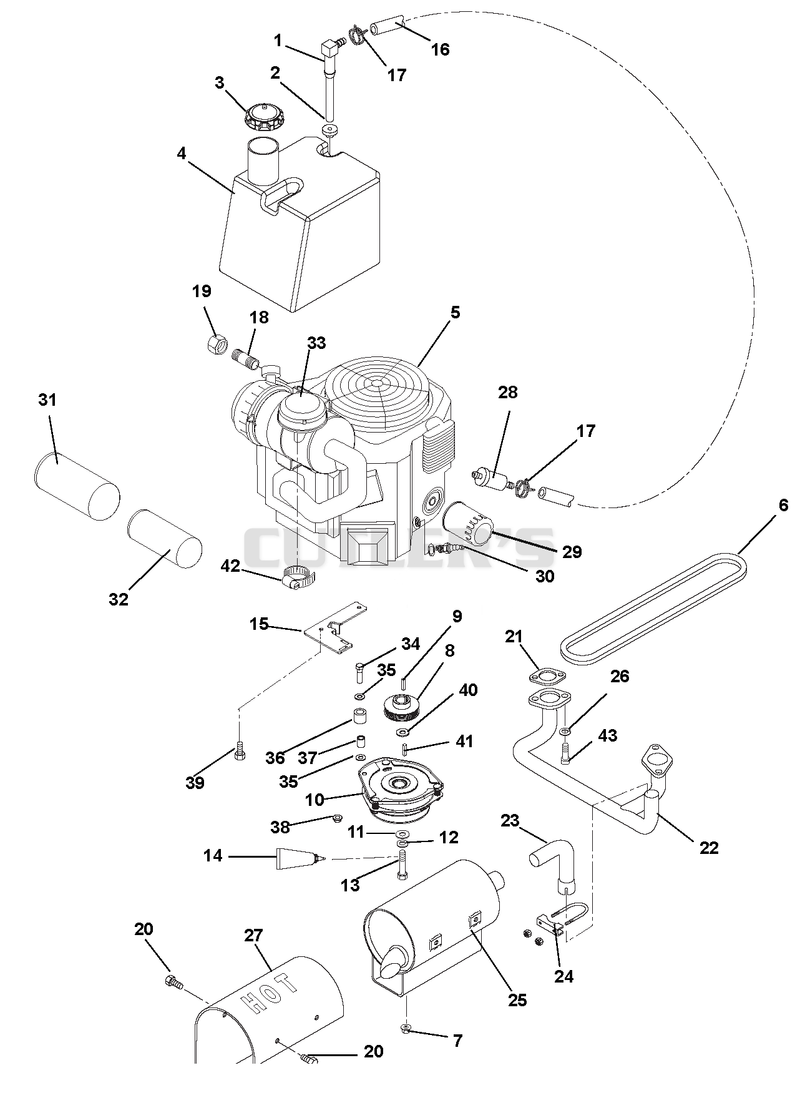 Engine, Clutch, Fuel And Exhaust