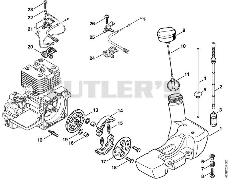Fuel tank, Clutch