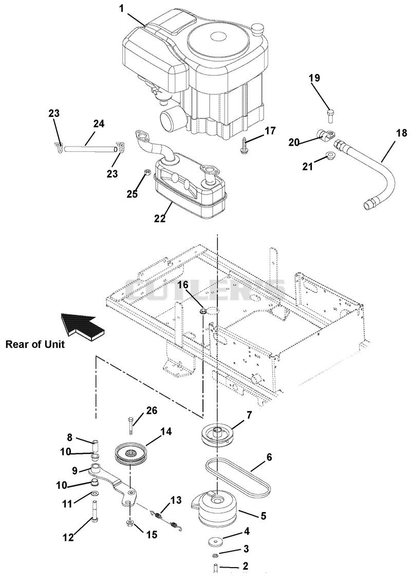 Engine, Exhaust, Belts And Idlers