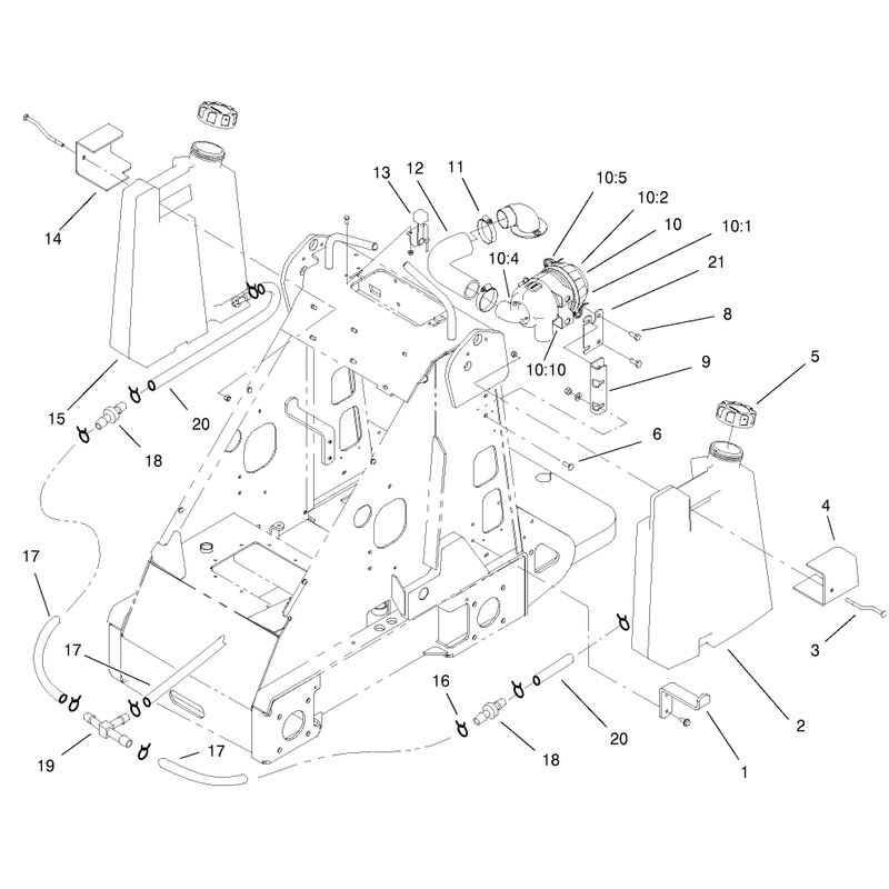 Fuel Tank and Air Filter Assembly