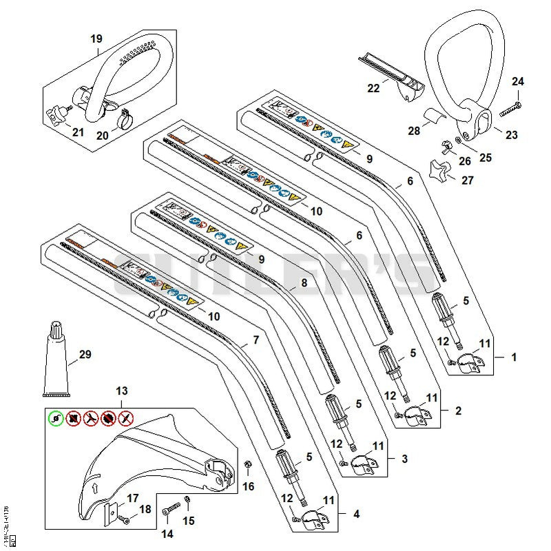 AH - FS 45, 46: Drive tube assembly, Loop handle