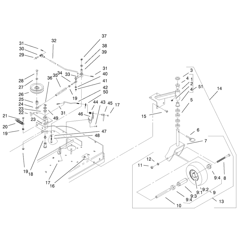 Front Castors and Blade Assemlby