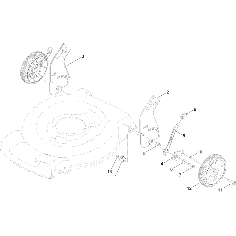 Rear Wheel and Height of Cut Assembly