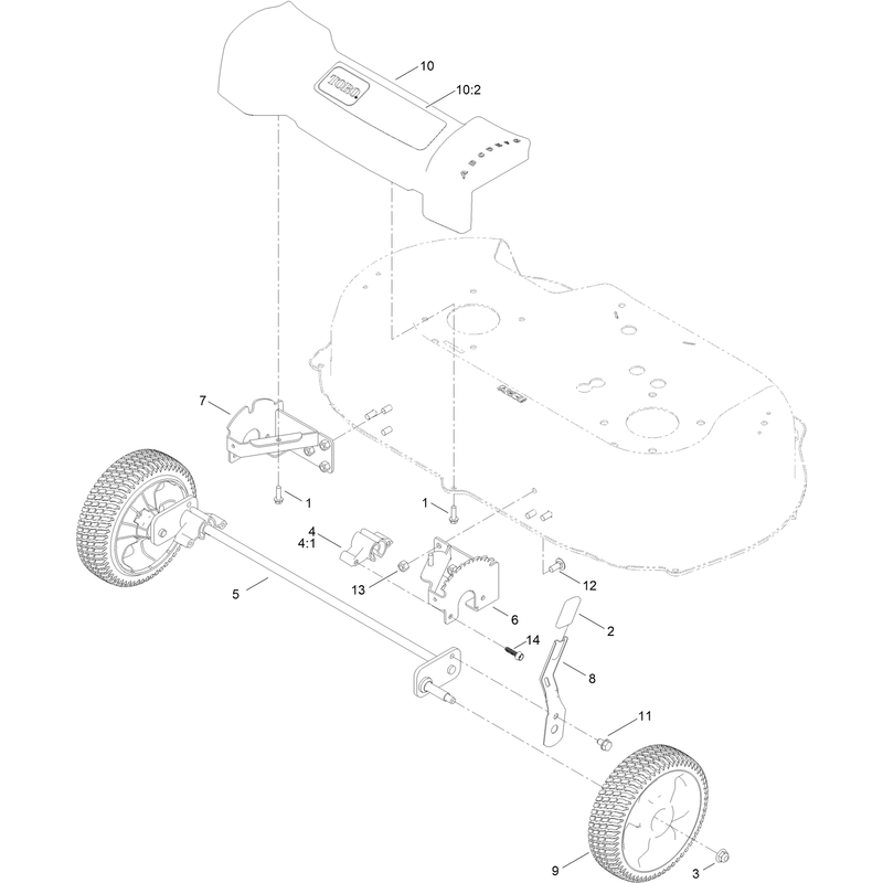Front Wheel and Height of Cut Assembly
