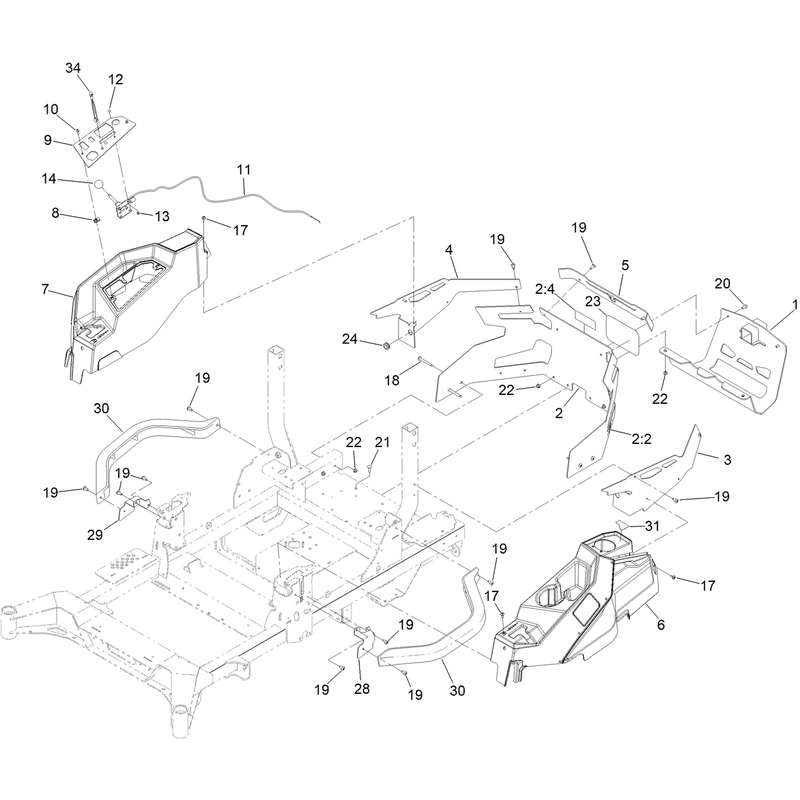 Throttle and Guards Assembly