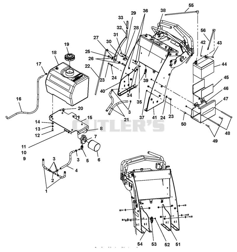 Fuel Tank And Upright Assembly