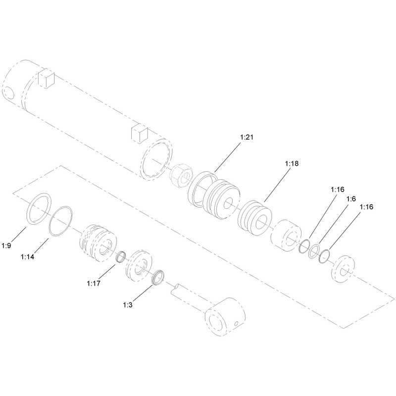 Hydraulic Cylinder Assembly No 107-9472