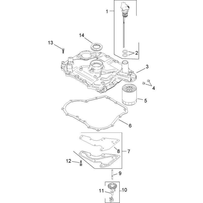 Oil Pan and Lubrication Assembly Kohler SV600-0018