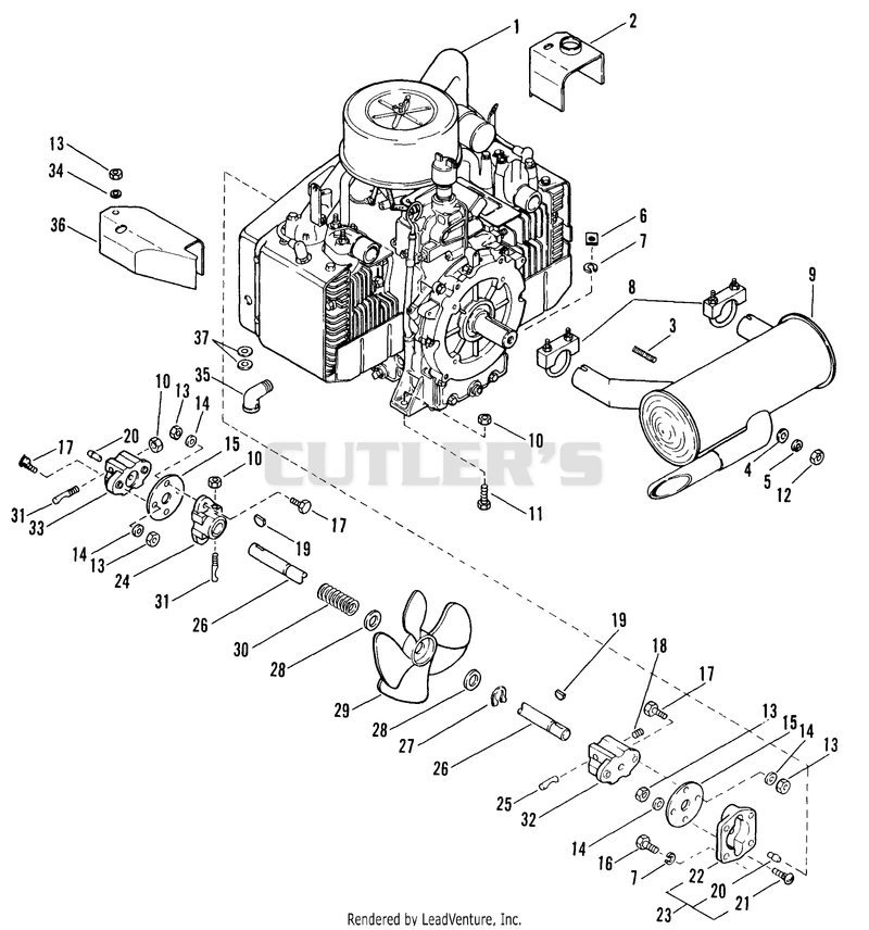 ENGINE AND DRIVE SHAFT