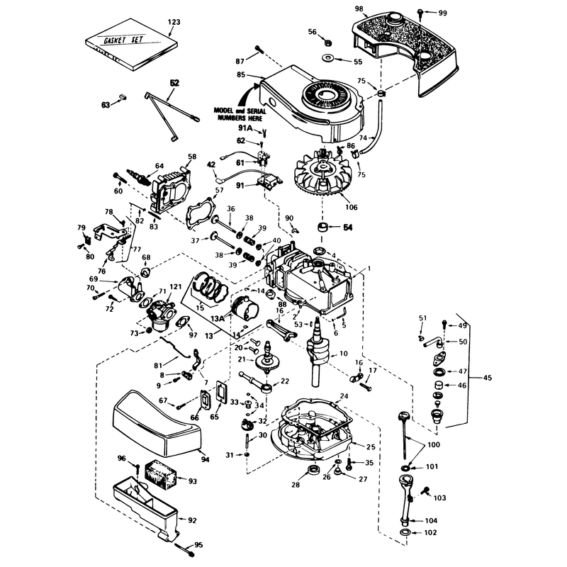 Engine Tecumseh Model No Tnt 100-10084e