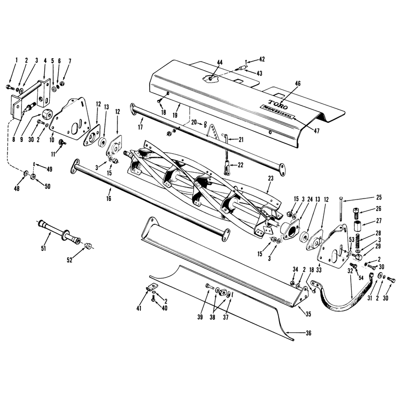 58in Professional Wing Mower Reel Assembly Parts List