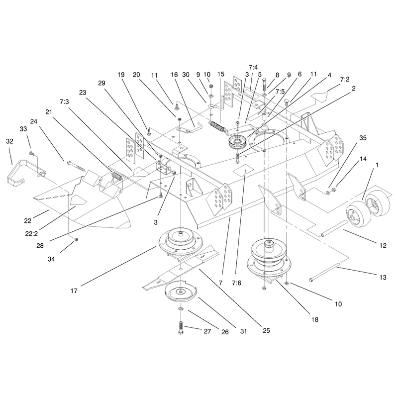 Deck and Pulleys Assembly