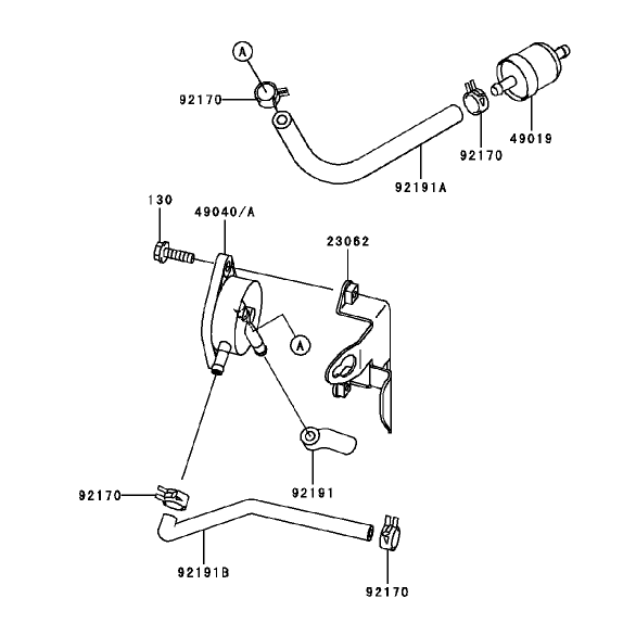 Fuel TankFuel Valve Assembly Kawasaki FH451V-BS04