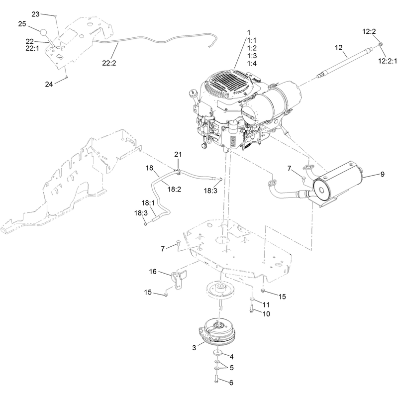 Engine Clutch and Muffler Assembly