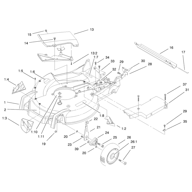 Housing Handle Bracket and Wheel Assembly