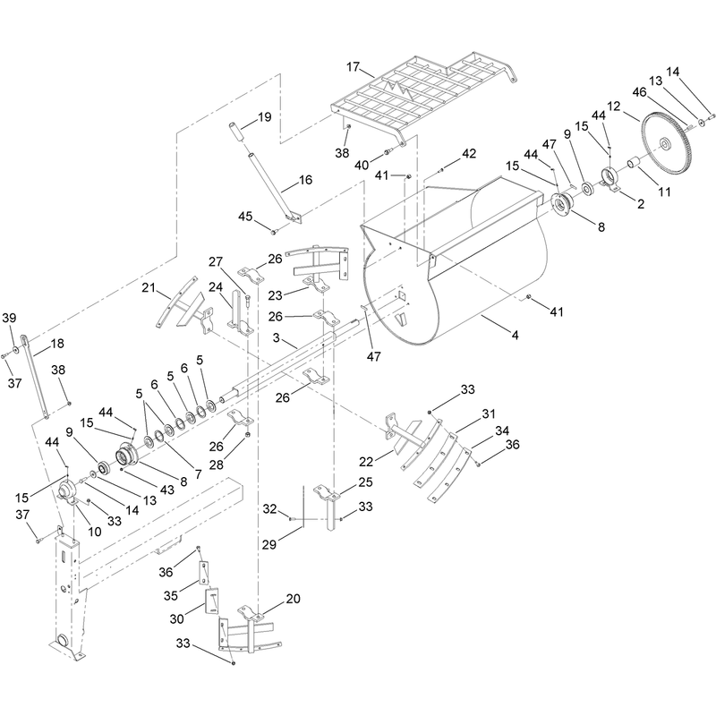 Drum Paddle and Bearing Assembly