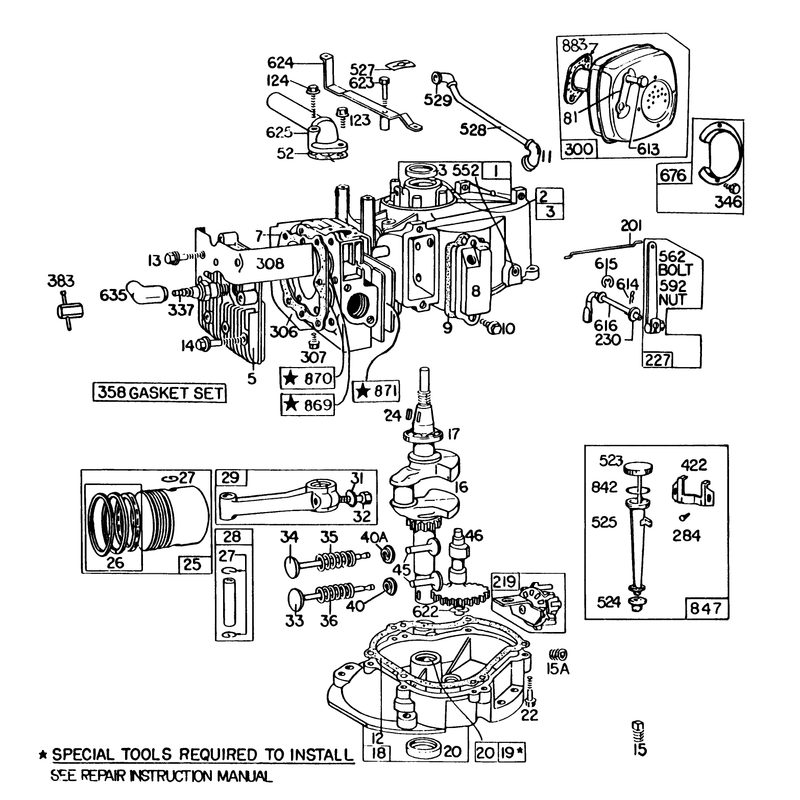 Engine Briggs and Stratton Model 131922-0163-01 Continued