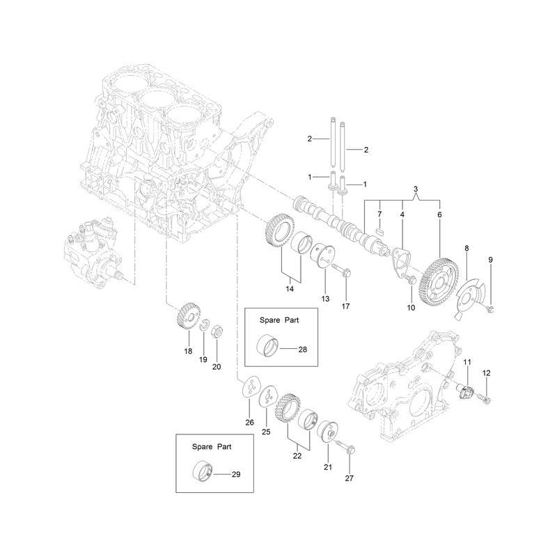 Camshaft and Driving Gear Assembly