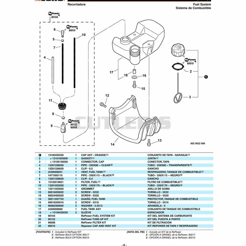 Carcasa del Ventilador, Embrague -- MODELOS ANARANJADOS