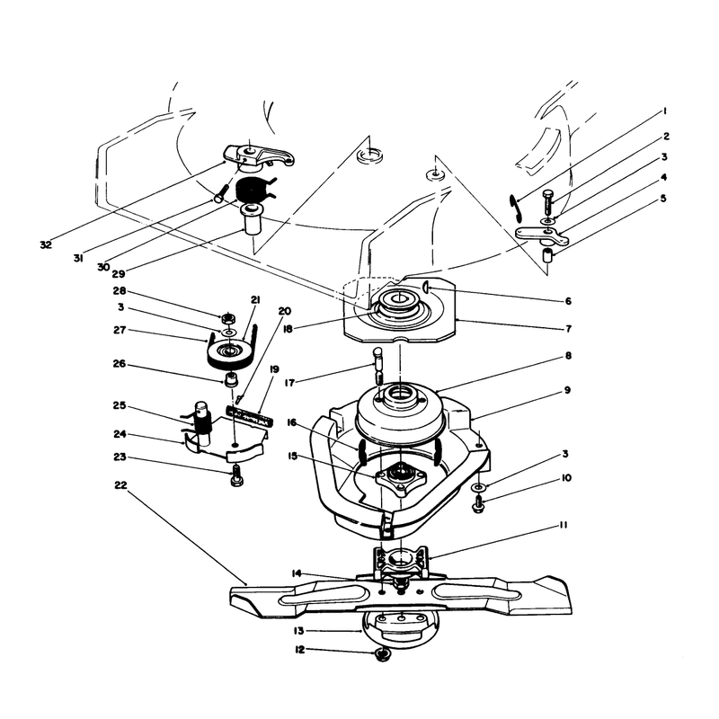 Blade and Brake Clutch Assembly