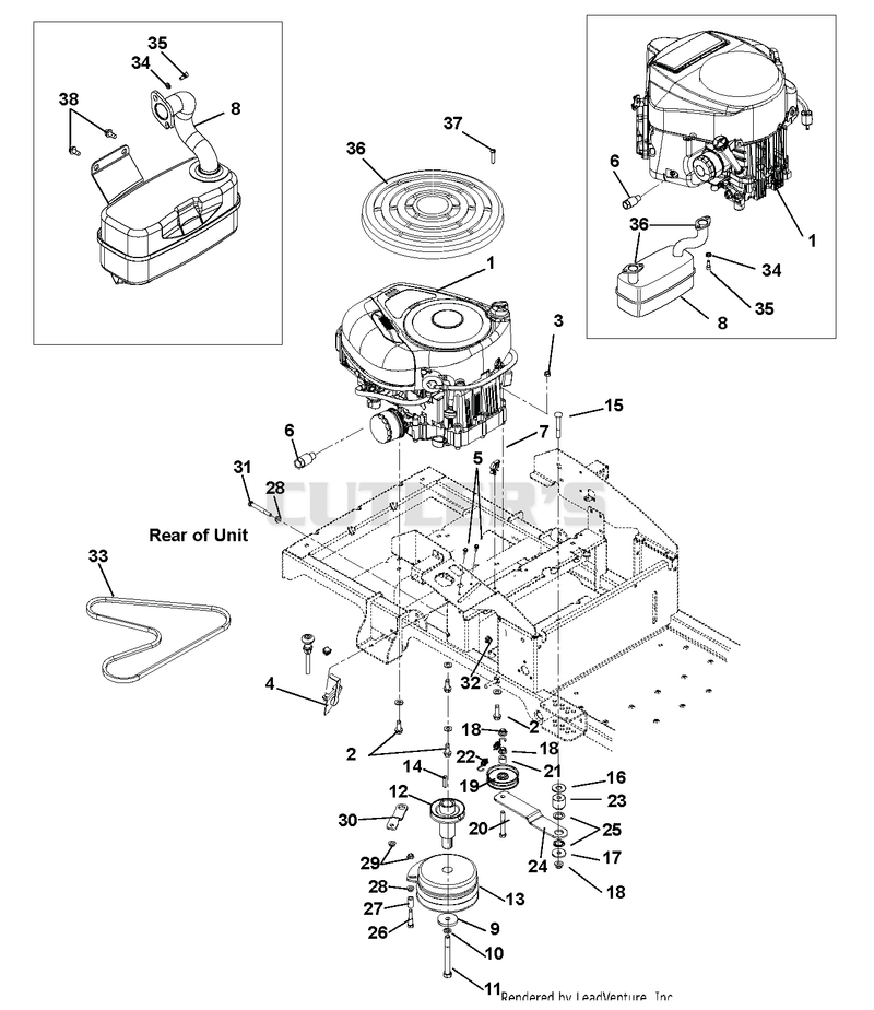 Engine, Exhaust, Belts And Idlers
