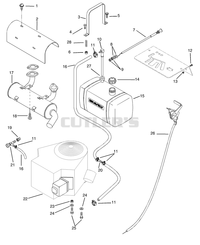 Fuel And Exhaust System - 18 H.P. Units