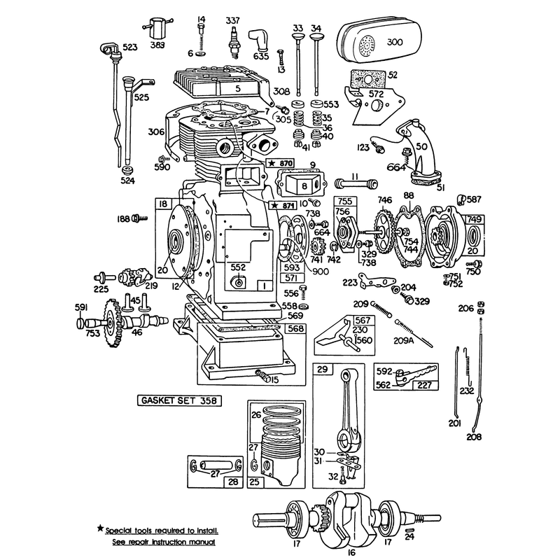 Engine Briggs and Stratton Model No 326437-0630-01