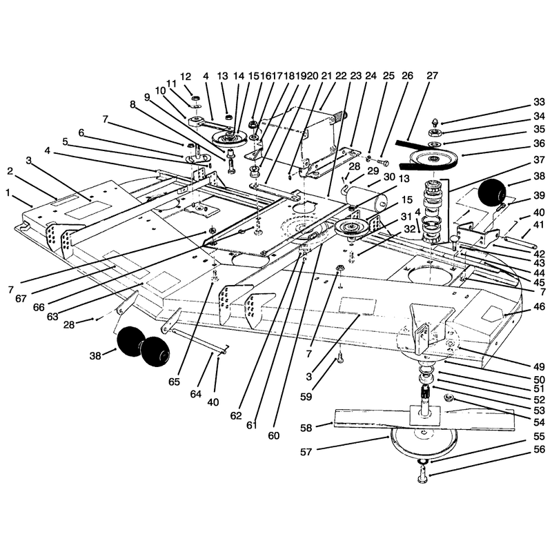 Deck Gear Box and Spindle Assembly