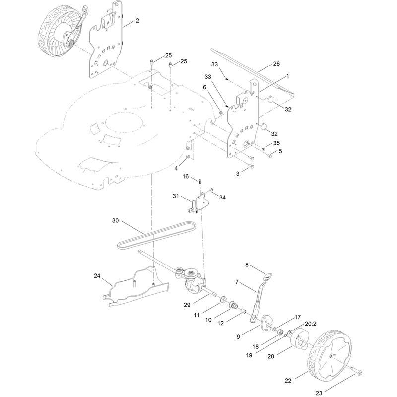 Rear Wheel and Height of Cut Assembly