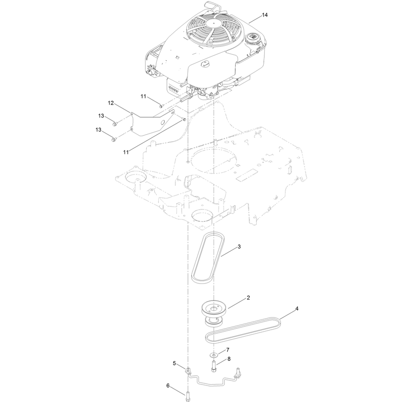 Engine and Belt Assembly