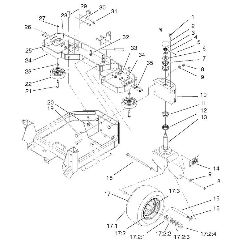Tail Wheel and Bumper Assembly