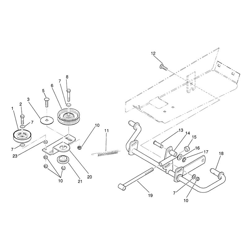Idler and Pedal Shaft Assembly