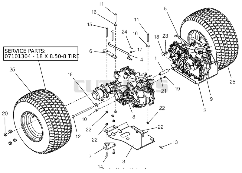 Rear Tire And Transaxle