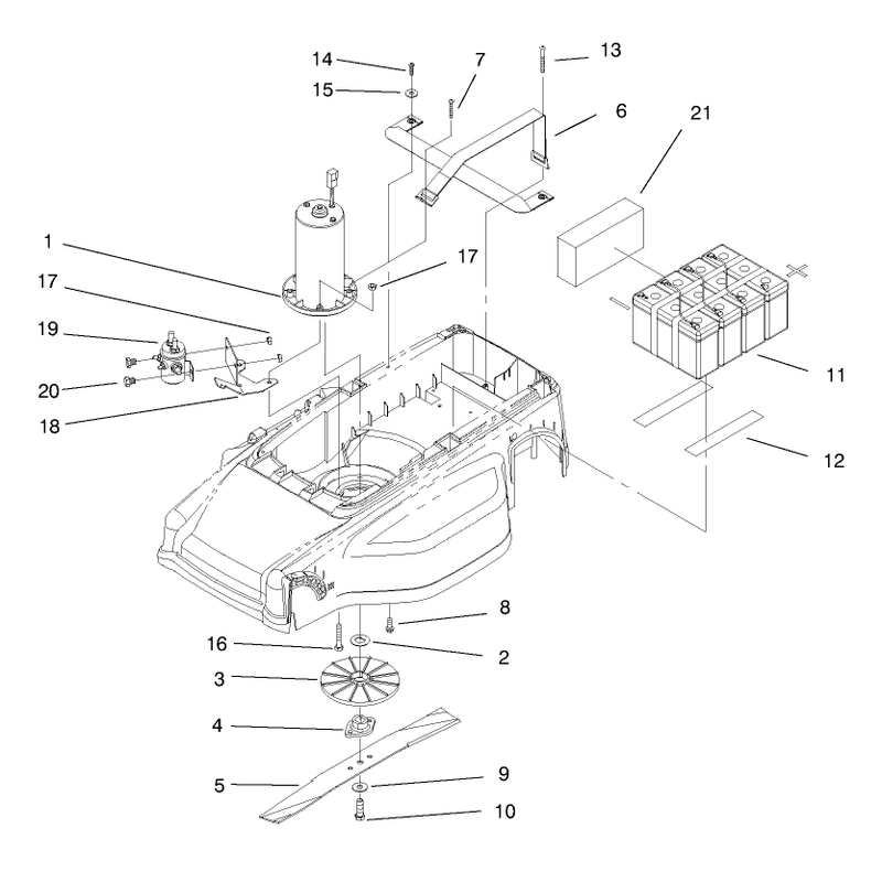 Motor Batteries and Blade Assembly