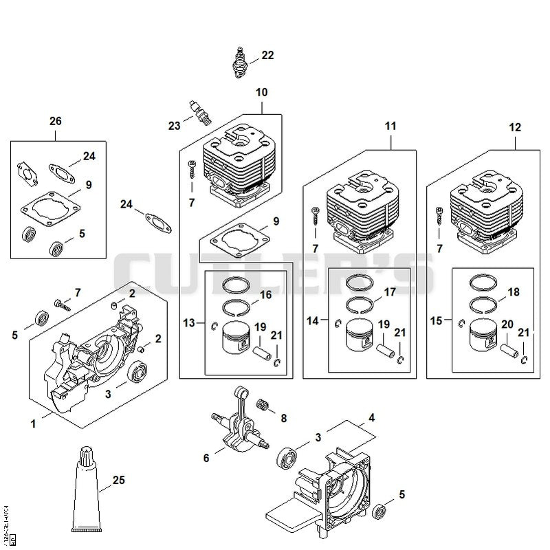 Crankcase, Cylinder