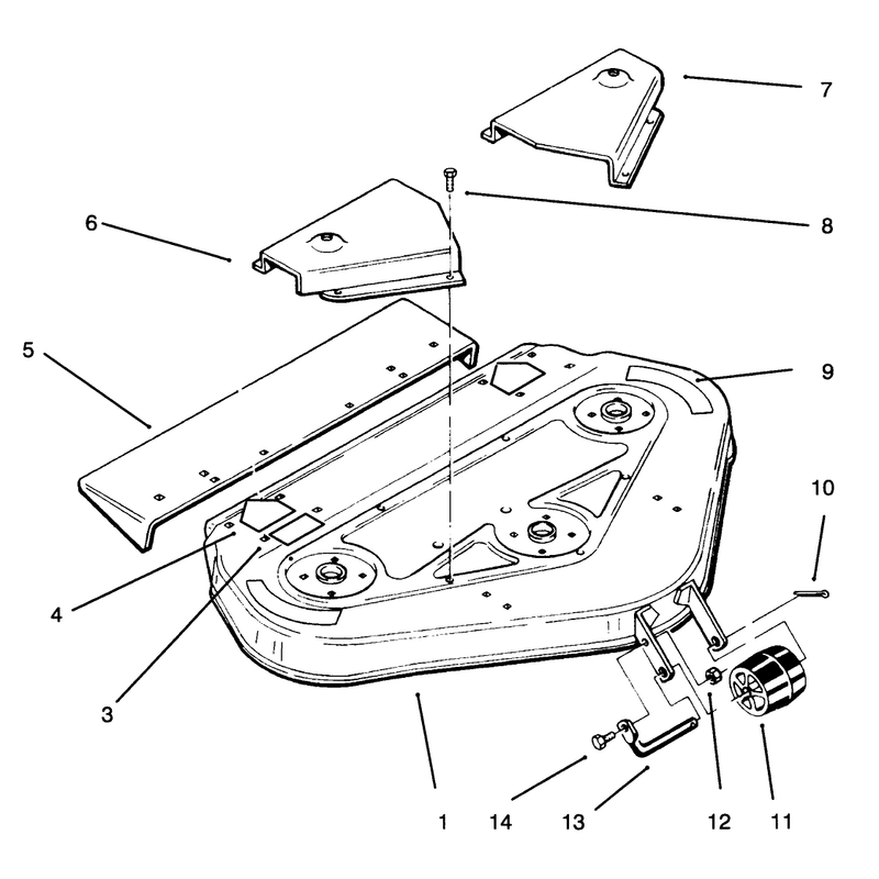 Deck, Belt Covers And Deflector
