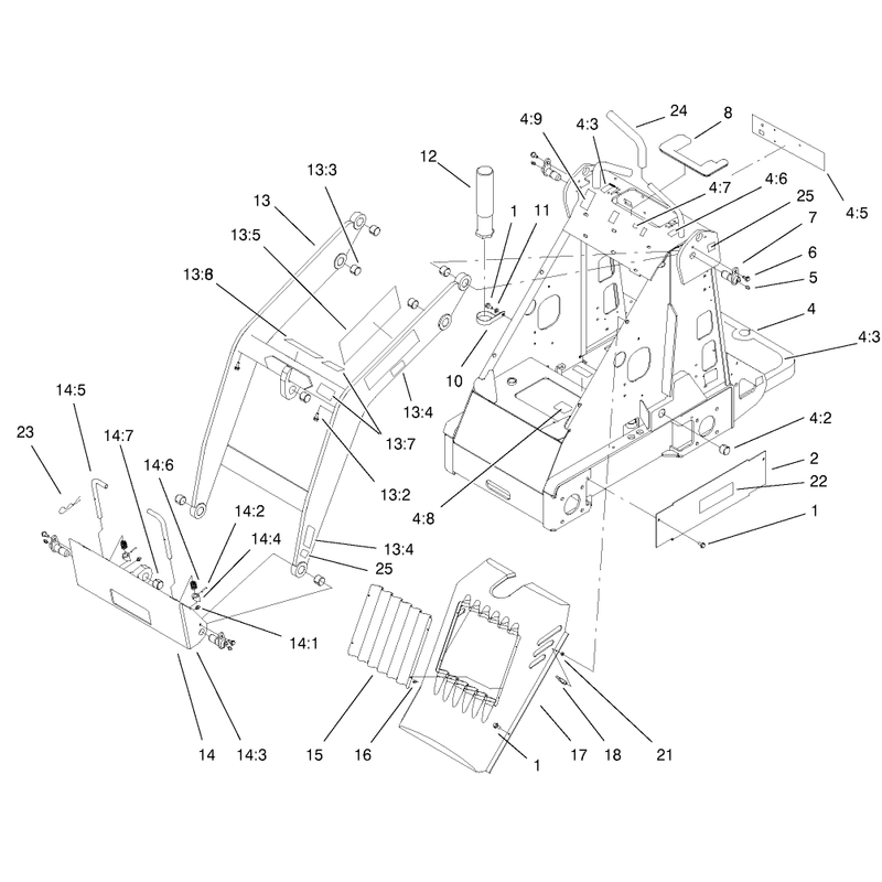 Frame and Loader Arm Assembly