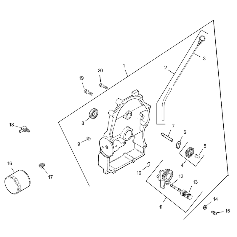 Oil Pan Lubrication Assembly Kohler CH20QS-PS64677