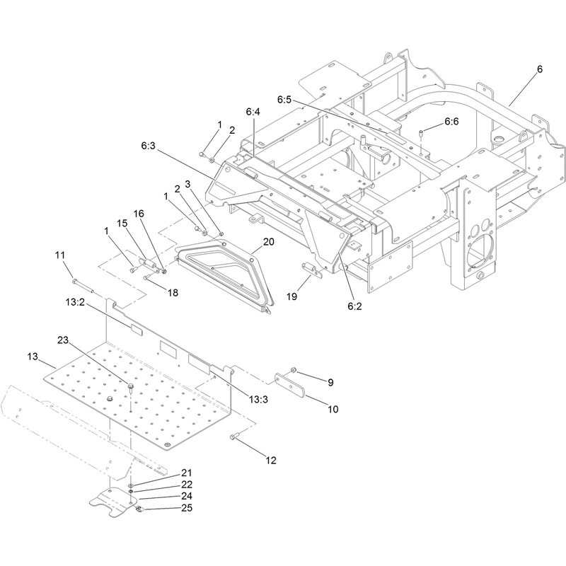 Traction Frame and Floor Pan Assembly