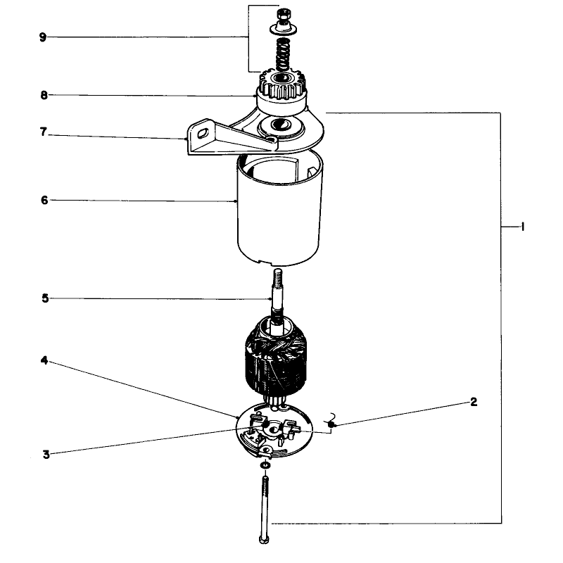 Starter Motor and Pinion Applicable to Serial Nos 905473 and Up