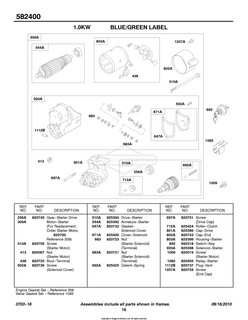 1.0 KW Electric Starter