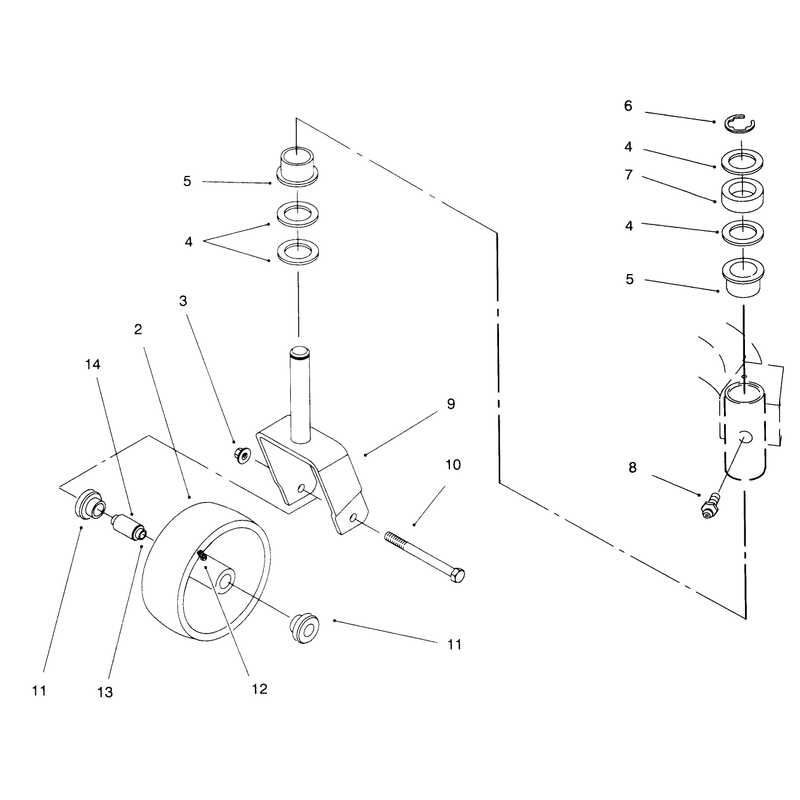 Caster Fork Assembly
