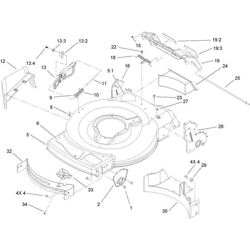 Deck Side Chute and Rear Door Assembly