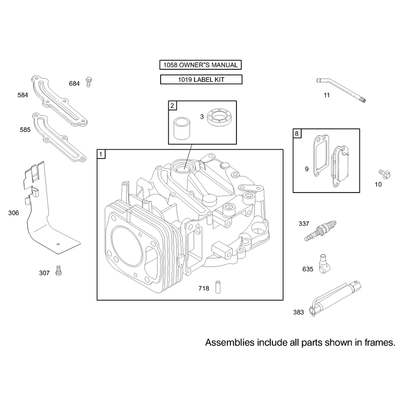 Cylinder Assembly Briggs and Stratton Model 122602-0120-E1